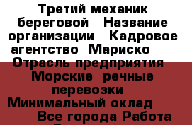 Третий механик-береговой › Название организации ­ Кадровое агентство "Мариско-2" › Отрасль предприятия ­ Морские, речные перевозки › Минимальный оклад ­ 20 000 - Все города Работа » Вакансии   . Мурманская обл.,Видяево нп